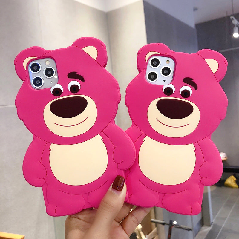 ファッションタイドブランドストロベリーベア漫画シリコンiPhoneケース - dianjiang-