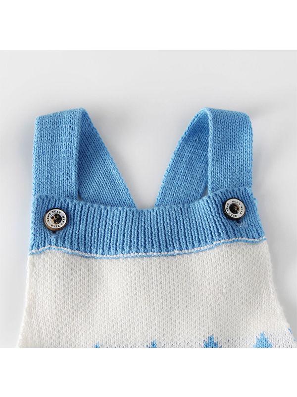 Sleeveless Stripes Strapped Bodysuit Knitted Cotton Romper - dianjiang-