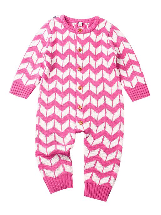 Rhombus Plaids Jumpsuit Knitted Baby Onesie - dianjiang-