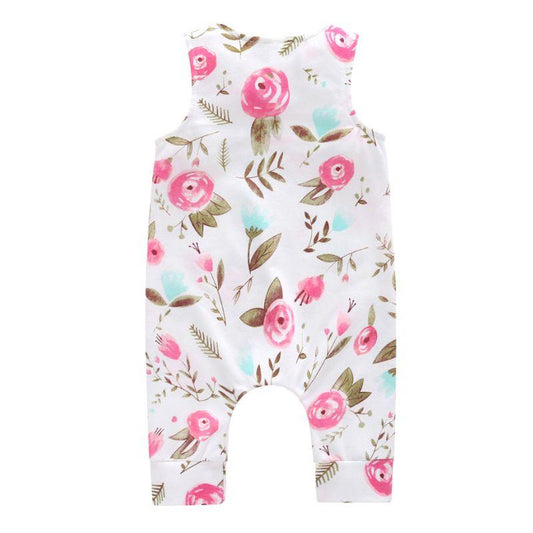 Flower Sleeveless Baby Girl Summer Jumpsuit - dianjiang-