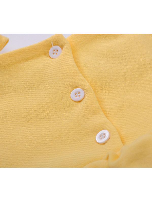 Yellow Frilled Onesie Bodysuit Spring Baby Girls - dianjiang-
