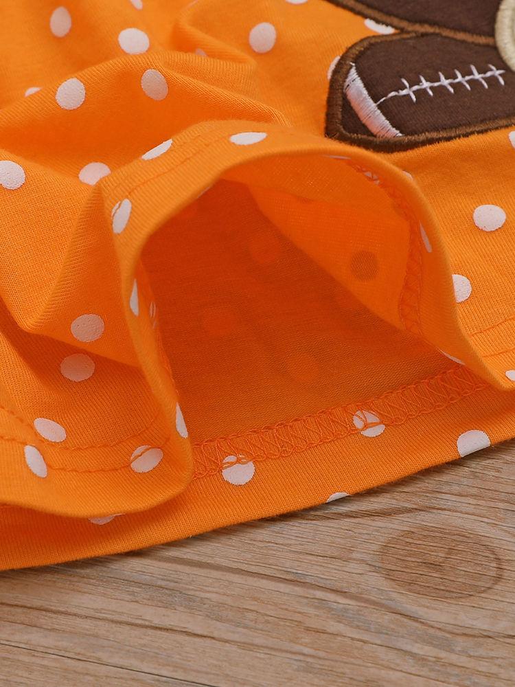 Baby Toddler Girl 2-Piece Thanksgiving Day Ruffled Sleeve Top & Turkey Jumper Skirt Set - dianjiang-