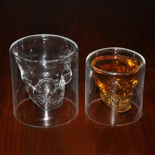 3 sizes Two ways Shot Transparent Crystal Skull Head Glass Cup For Whiskey Wine Vodka Bar Club beer wine glass - dianjiang-