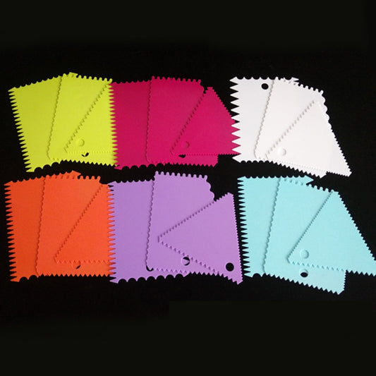 3Pcs Cream Scraper Suit DIY Kitchen Straight Arc Tooth Shape Cream Bread Cutter Plastic Cake Pasty Scraper Baking Fondant Tools - dianjiang-