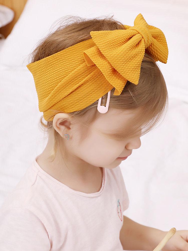 Adorable Baby Little Kids Solid Color Bow Hair Band - dianjiang-