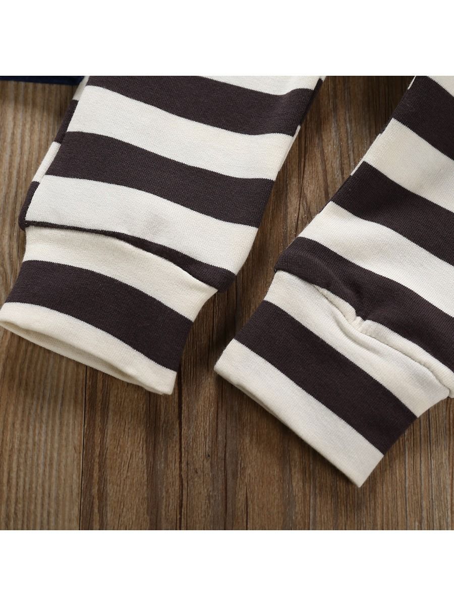 Autumn 2-Piece Outfit Baby Toddler Boy Hoodie & Stripe Cropped Pants - dianjiang-