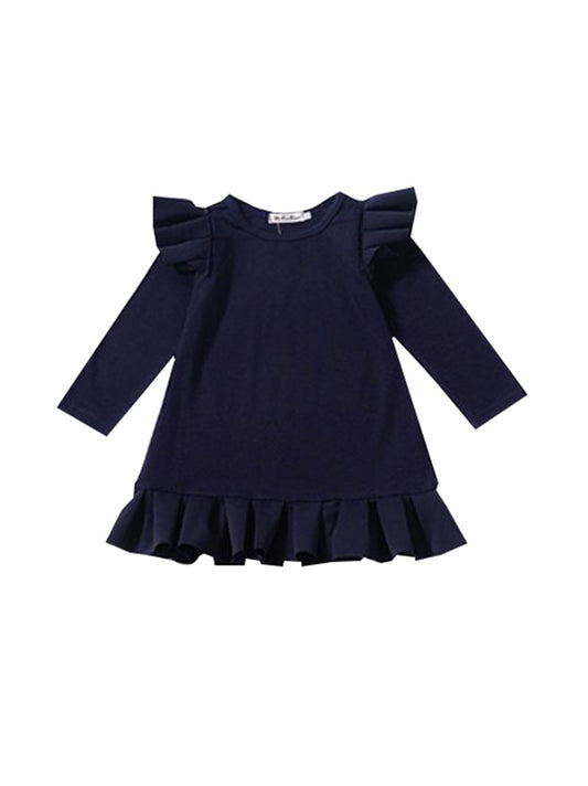 Autumn Baby Toddler Girls Ruffled Long Sleeves One -piece Dress - dianjiang-