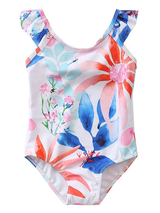 Toddler Girl One Piece Flower Bathing Suit - dianjiang-
