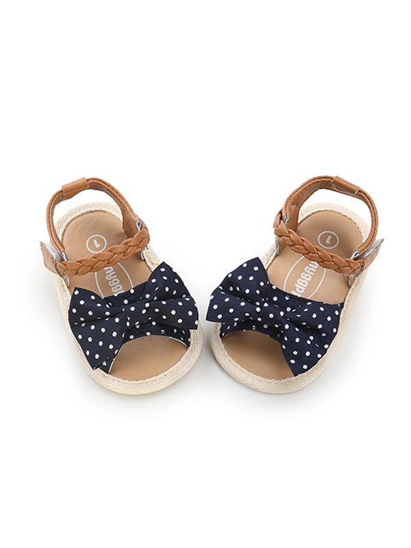 Baby Girls Bow-knot Pattern Cloth Sole Sandals - dianjiang-