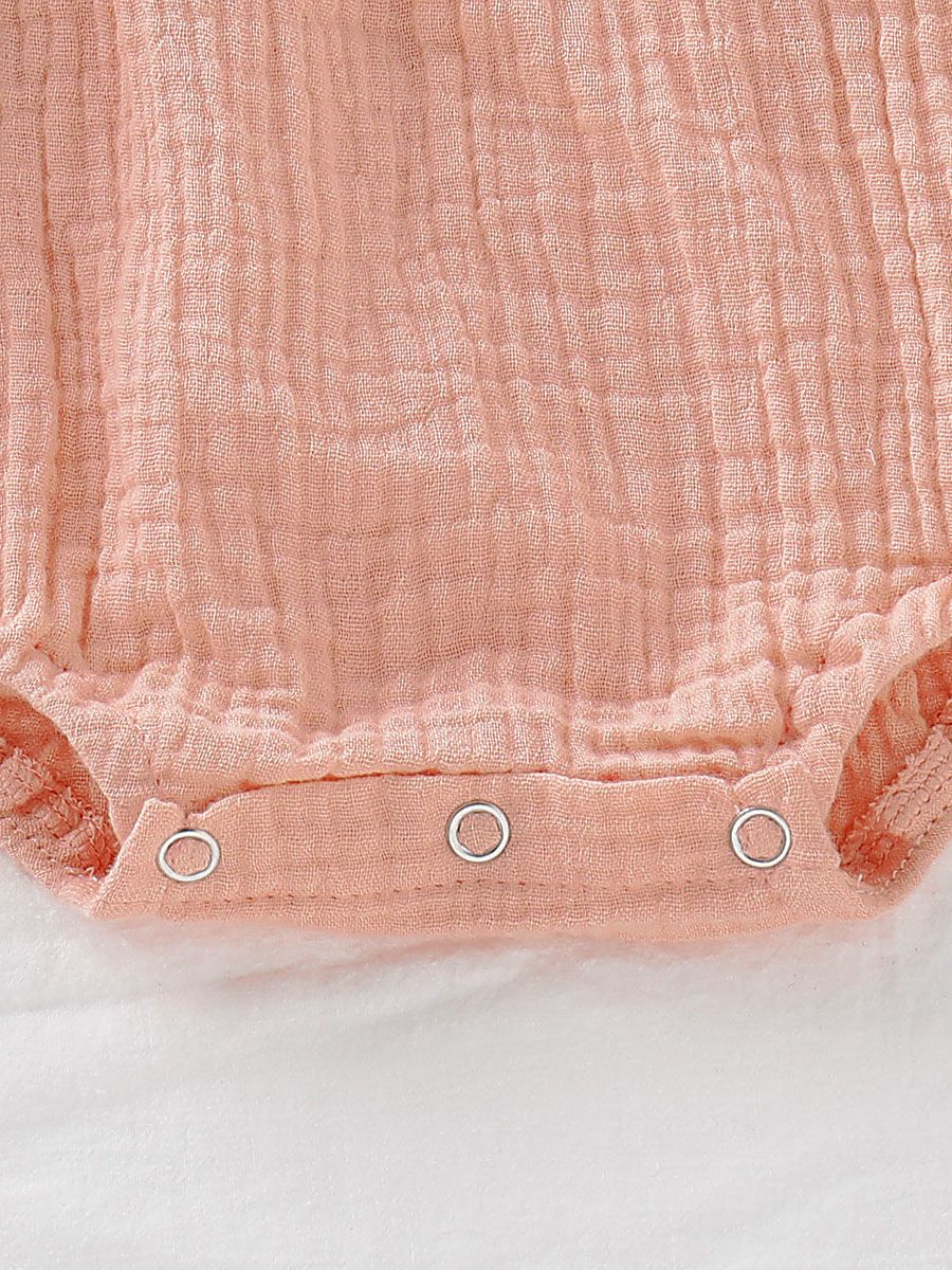 Summer Baby Tie Muslin Romper Onesie - dianjiang-