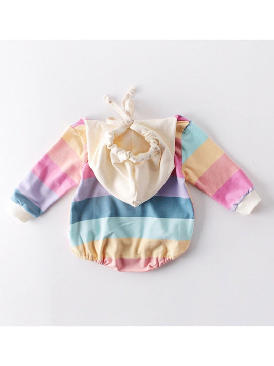 Adorable Autumn Baby Rainbow Hooded Onesies - dianjiang-