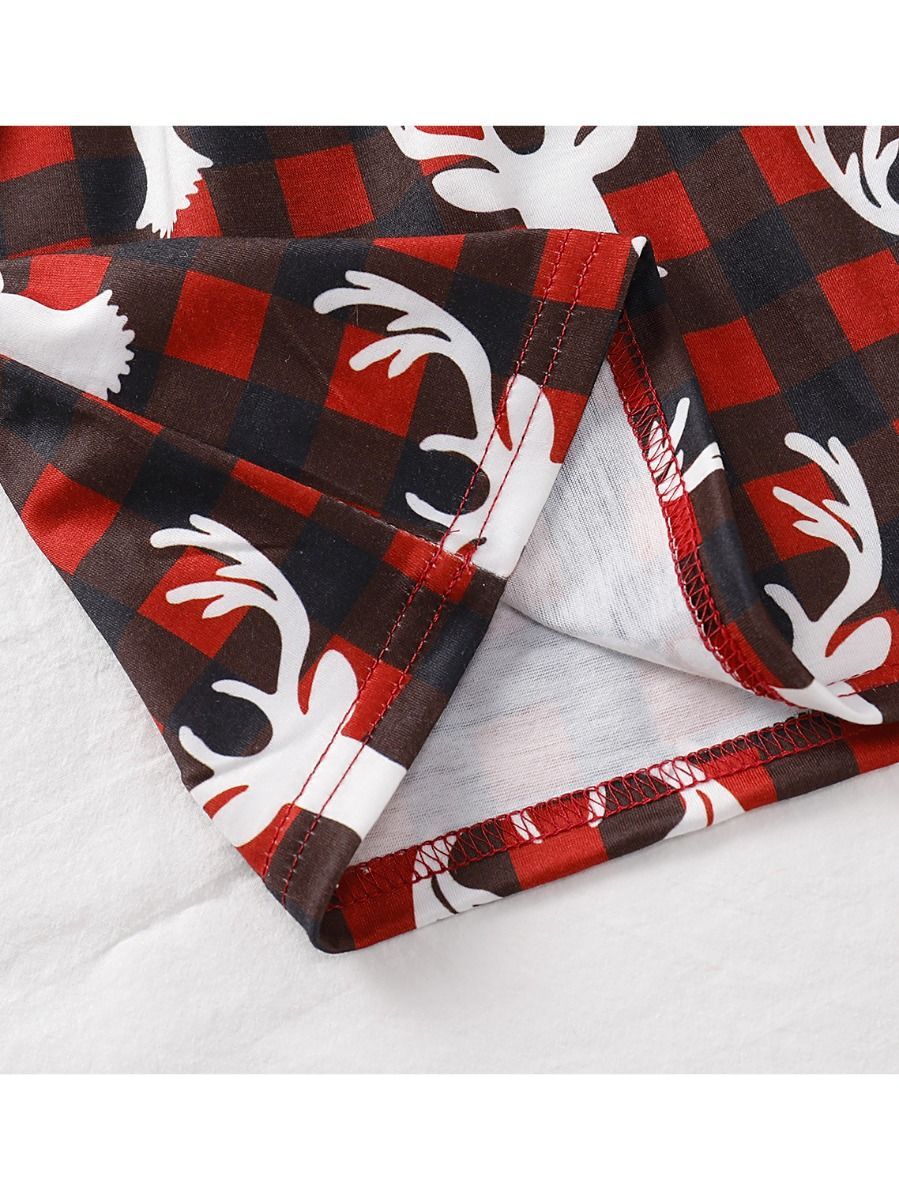 Baby Toddler Girl Christmas Reindeer Ruffled Sleeve Dress - dianjiang-