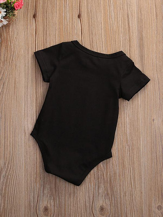 Cartoon Crown Letters Printed Bowknot Baby Girl Bodysuit - dianjiang-