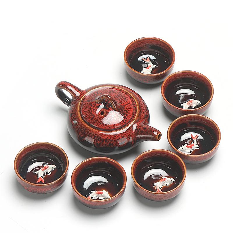 Chinese Kung Fu Tea Set Ceramic Glaze Teapot Porcelain Teaset Portable Tea Cups Of Tea Ceremony Teaware Sets Gift For Friend - dianjiang-