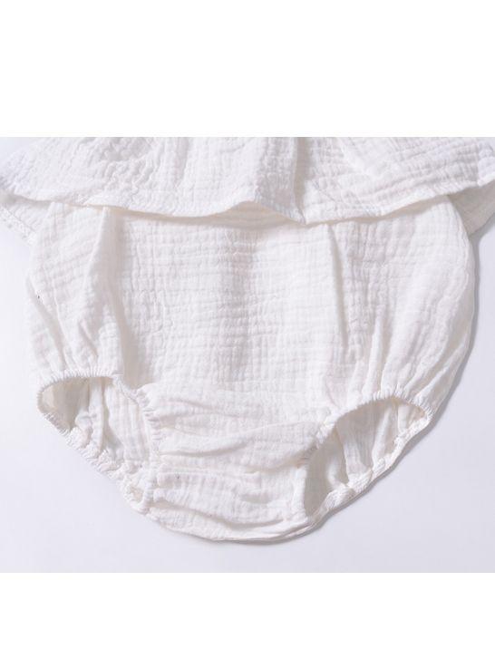 Cute Baby Backless Ruffled Muslin Onesie - dianjiang-