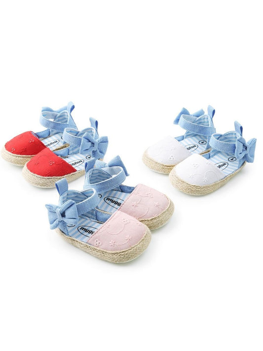 Cute Baby Girl Bow Ankle Straps First Start Crib Shoes - dianjiang-