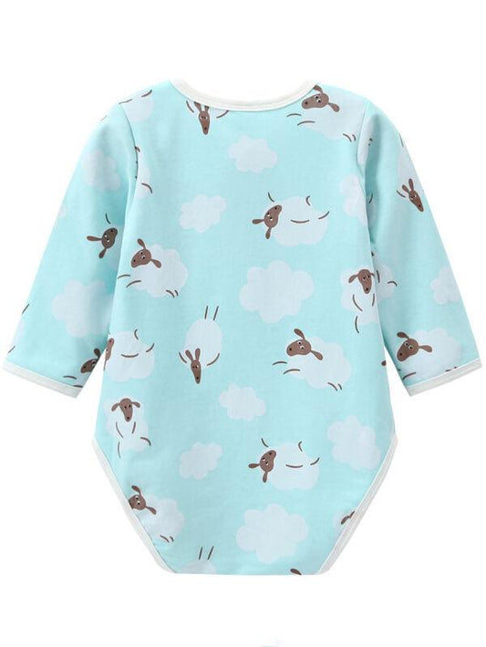 Cute Sheep Printed Long Sleeve Bodysuits for Infant Babies - dianjiang-