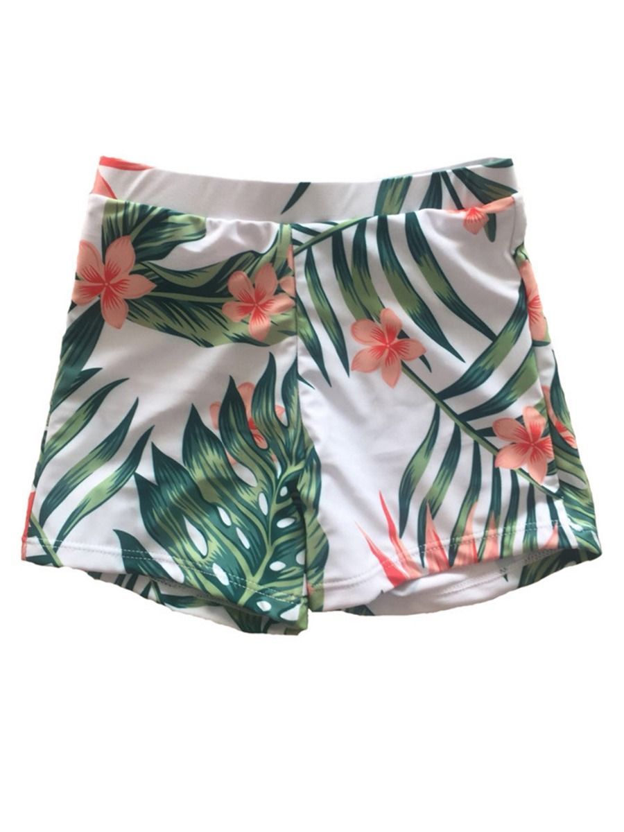 Dad & Son Plant Print Swimming Trunks Family Matching - dianjiang-