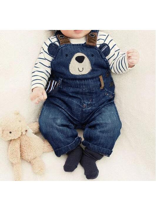Fall Adorable Bear Bib Overalls For Baby Toddler Kids - dianjiang-