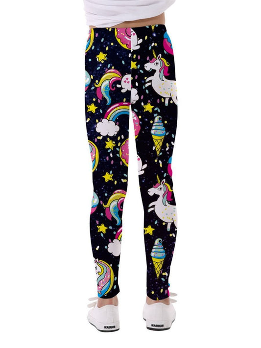 Fashion Girl Unicorn Rainbow Leggings - dianjiang-
