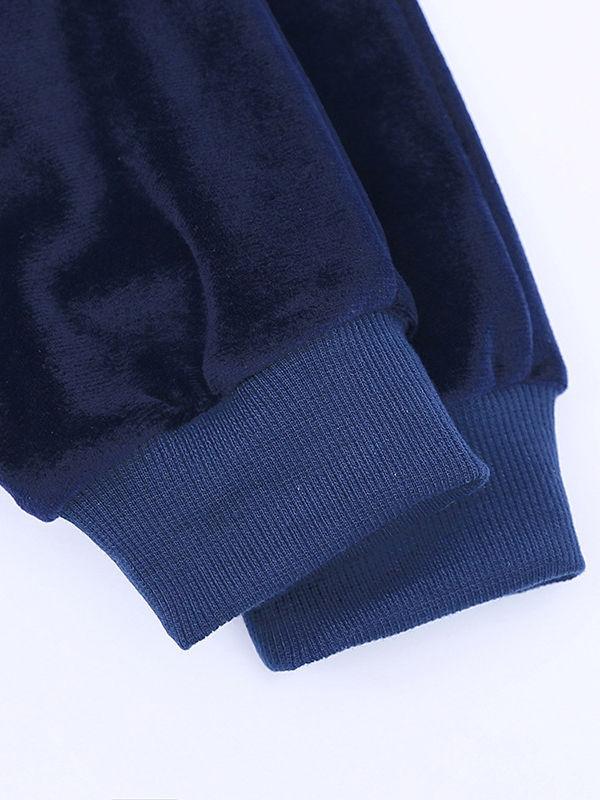 Fashion Infant Toddler Kids Velvet 2-Piece Outfits Pom Pom Trimmed Hoodie + Trousers - dianjiang-