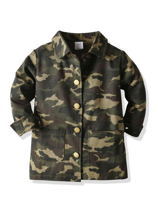 Fashion Toddler Boy 2-Piece Set Camo Jacket & Jeans - dianjiang-