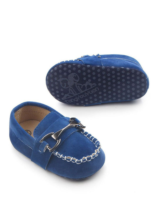 Buckle Trimmed Crib Shoes Baby Boys First Walking Shoes Fashion Winter - dianjiang-