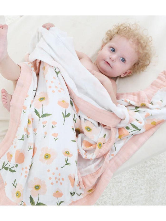 Floral Printed Baby Cotton Blend Blanket - dianjiang-