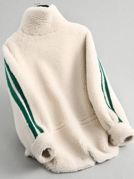 PUDI women winter real wool fur over size parka warm jacket fur girl coat lady short jacket over size parka A59360 - dianjiang-