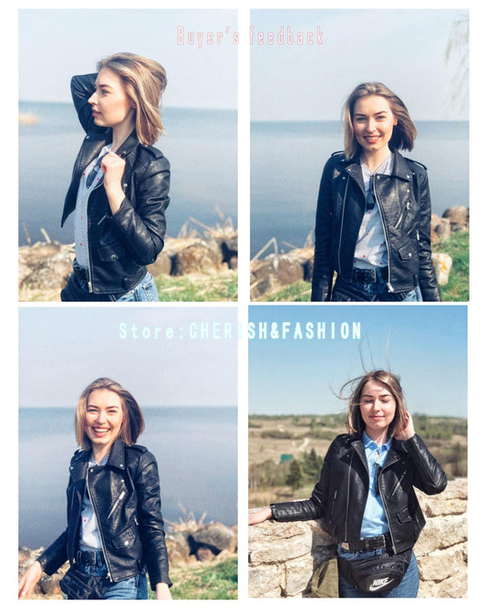 New Arrival 2020 brand Winter Autumn Motorcycle leather jackets yellow leather jacket women leather coat slim PU jacket Leather - dianjiang-