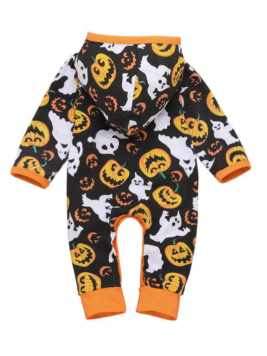 Halloween Ghost Pumpkin Infant Baby Hoodie Overall - dianjiang-