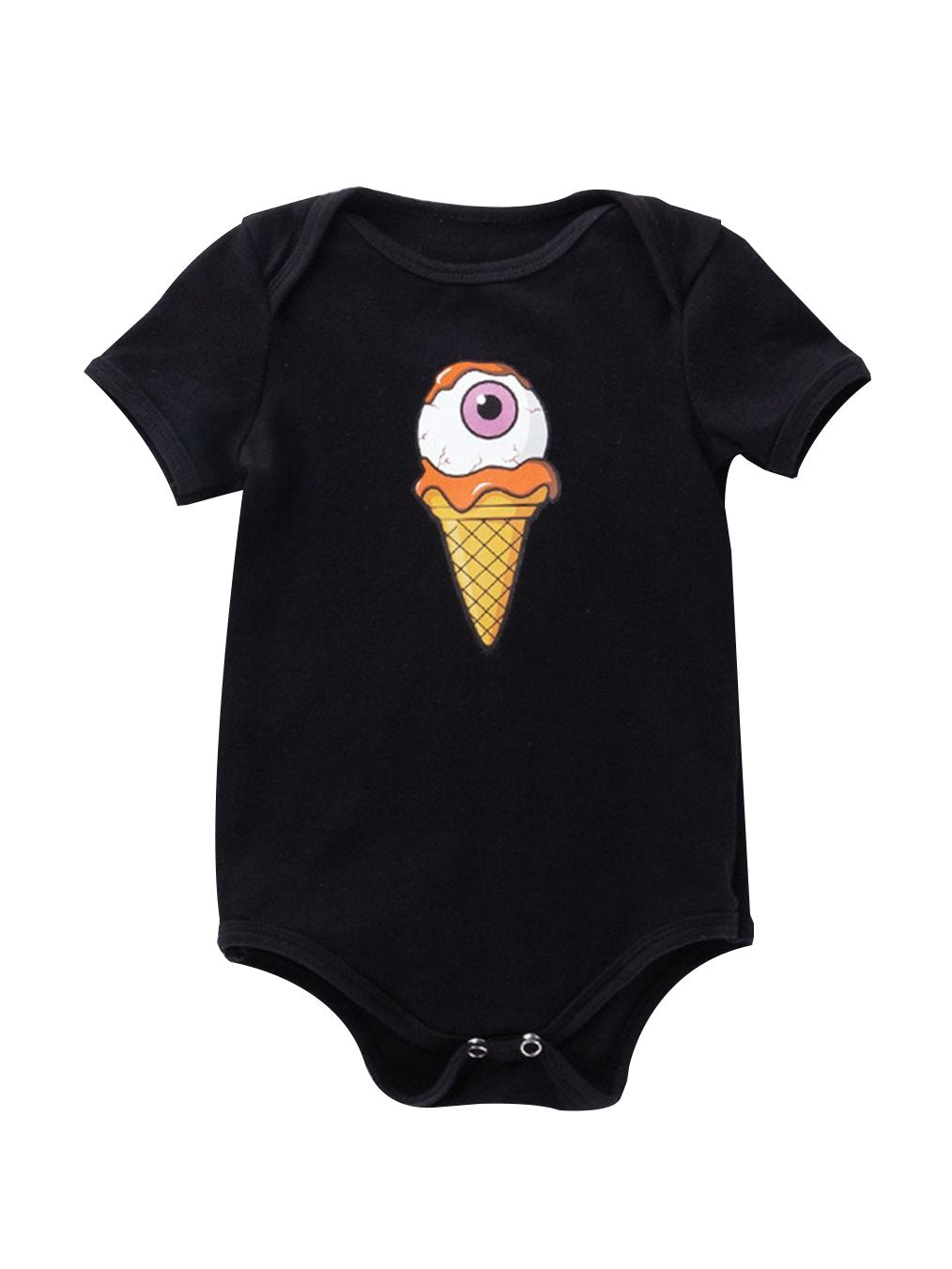Halloween Letters Print Baby Black Romper Onesies - dianjiang-