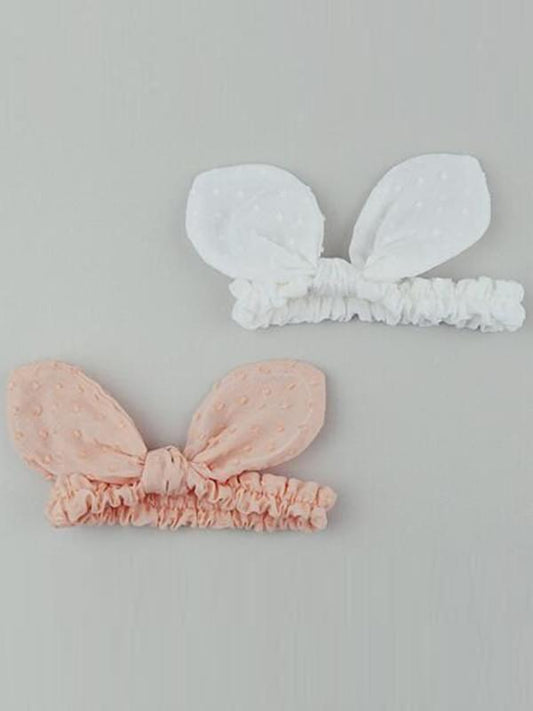 Cute Rabbit Ears Pattern Hair Clip Cotton Headband for 0-24M Baby Girls - dianjiang-
