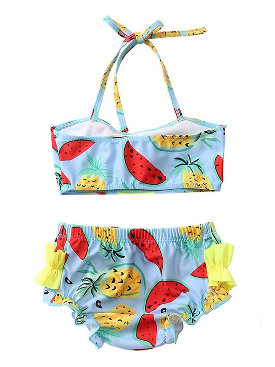 Watermelon Pineapple fruit Pattern Toddler Girl 2-Piece Bikini swimwear - dianjiang-