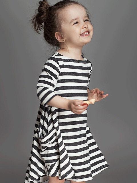 MOMMY AND ME Striped Long-sleeve Pockets Dress - dianjiang-