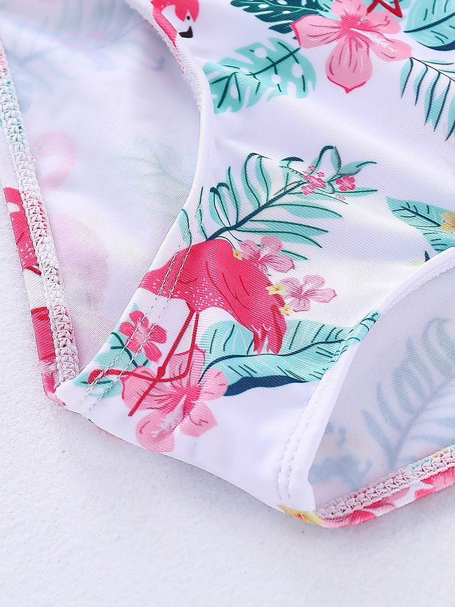 Mom and Me Flamingo Flower Bikini Beach Wear - dianjiang-