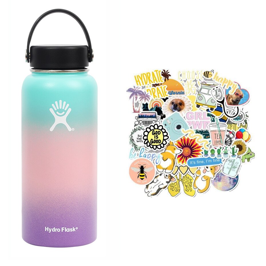 New Hydro Flask Candy colors 18/32oz High Capacity Vacuum Insulated Wide Mouth Outdoor Self-driving Tour Camping Water Bottle - dianjiang-