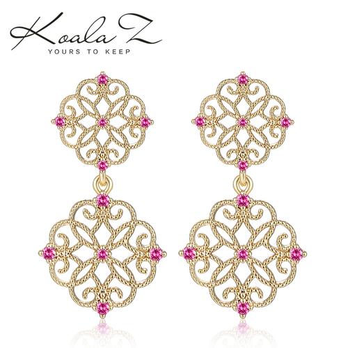 日本单金属蕾丝雕花镂空轻奢复古耳环耳夹无耳洞女日系 - dianjiang-