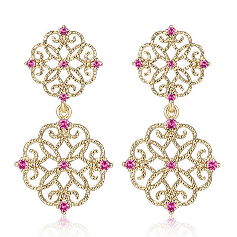 日本单金属蕾丝雕花镂空轻奢复古耳环耳夹无耳洞女日系 - dianjiang-