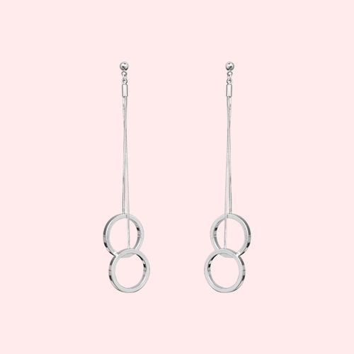 环佩叮当 可以听到清脆碰撞声 长款流苏圆环时尚耳环耳夹无耳洞女 - dianjiang-