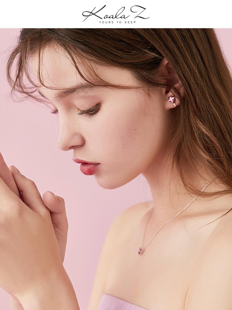 超难!七颗锆石拼制而成!简约设计甜美十字爱心耳钉无耳洞耳夹女 - dianjiang-