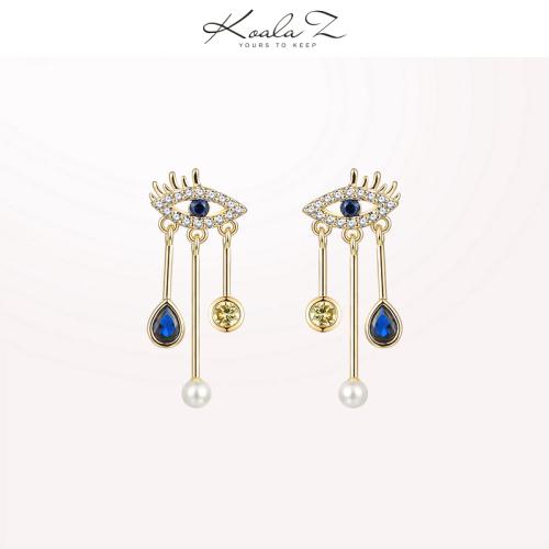 恶魔之眼 小巧精致气质个性耳钉耳环无耳洞耳夹女蓝眼睛复古 - dianjiang-