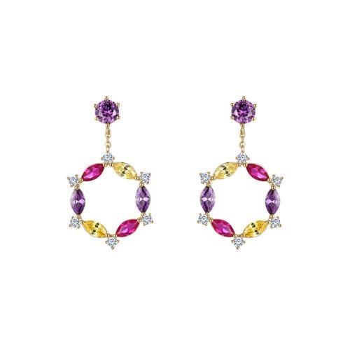 仙女花环欧美气质简约水晶耳环耳夹无耳洞女韩国欧美 - dianjiang-