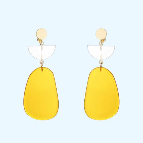 Hyperbole Gently ginger geometry European and American earrings no ear socket clip female - dianjiang-