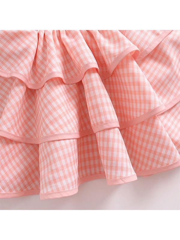 Pink Backless Gingham Tutu Princess Dress For Baby Toddler Girls - dianjiang-