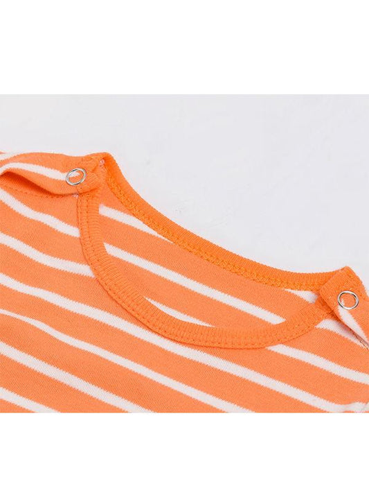 Pumpkin Smile Face Striped +Headband Halloween 2-piece Set - dianjiang-