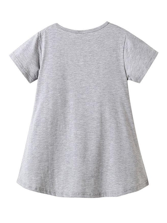 Ruffled Short-sleeved Casual Shift Dress For Toddler Big Girl - dianjiang-