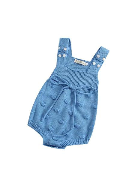 Solid Color Bodysuit Sleeveless Knitted Handcrafted Bubbles Baby Romper - dianjiang-