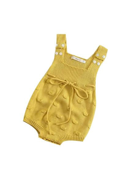 Solid Color Bodysuit Sleeveless Knitted Handcrafted Bubbles Baby Romper - dianjiang-