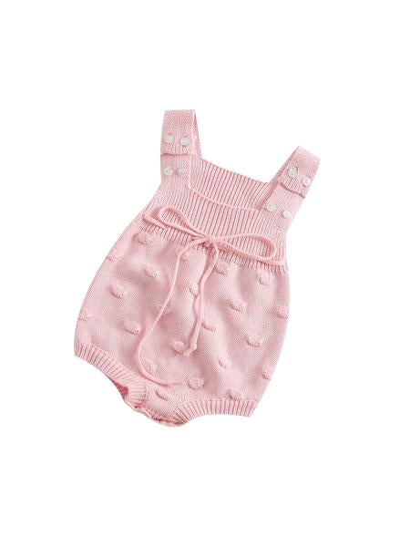 Solid Color Bodysuit Sleeveless Knitted Handcrafted Bubbles Baby Romper - dianjiang-